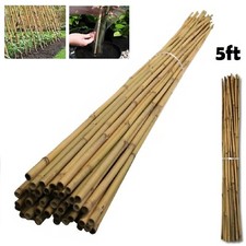 5ft Strong Thick Heavy Duty Bamboo Canes Garden Flower Plant Support Sticks Pole