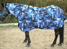 BRAND NEW 600D WATERPROOF TURNOUT RUG COMBO NO FILLING (Blue Cam)
