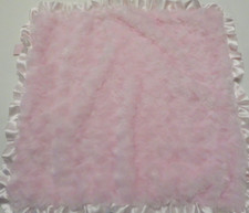 Bearington Baby Collection Plush Security Blankie Lovie pink plush Pink Satin