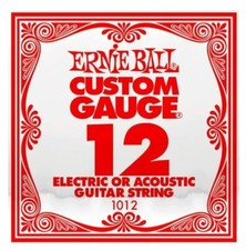 ERNIE BALL CUSTOM GAUGE 12 PLAIN STEEL ACOUSTIC & ELECTRIC GUITAR SINGLE STRING