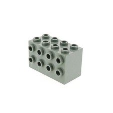 1x Lego Building Brick Modified 2x4x2 Vintage Light Grey with Side Studs 10019 10024 