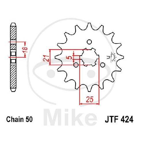 Pinion tooth pitch 530 for - pitch,