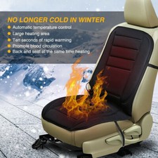 Car Seat Warmer Cover Heated Seat Cushion Winter 12V Plug Into Cigarette Lighter