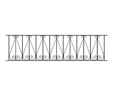 Regent Scroll Railing Panel 1830mm GAP x 395mm H galvanised iron metal fencing