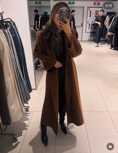 Zara long belted coat - belted, with
