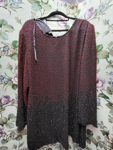 Gina bacconi beaded tunic size - gina,