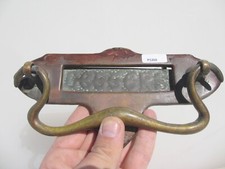 Victorian Brass Letterbox Letter Box Post Slot Old Antique Knocker