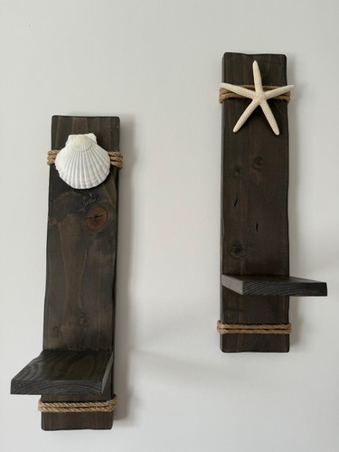 Set wooden wall sconces - wall,