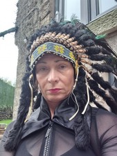 Red Indian headdress statement