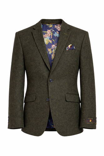 Olive green tweed jacket - olive,