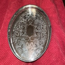 oval Sheffield SILVER PLATED TRAY/PLATTER, VINTAGE STYLE