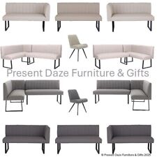 2 Piece Corner Dining Bench Set with Optional Dining Chairs in Grey or Taupe