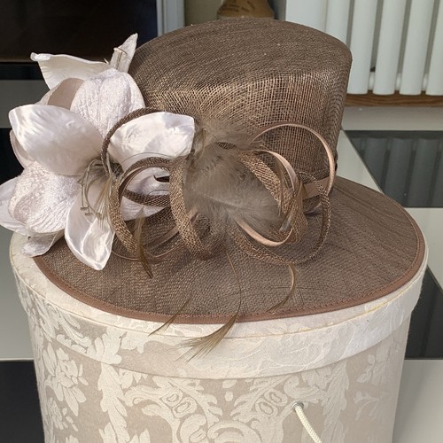 Brown sinamay wedding - wedding, hat