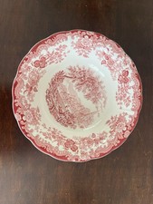 Vintage Royal Worcester Group PINK 1790 Avon Scenes Palissy England Bowl 25 Cm