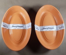 4 TOMMY BAHAMA Bowls MELAMINE Burrito Bowls Rustic Crackle Orange 9.75" x 6"