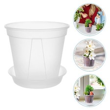  1 Set Plastic Orchid Pots: Clear Planter With Holes And Saucers - Breathable