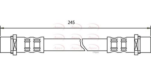 Apec rear inner brake hose - rear, for