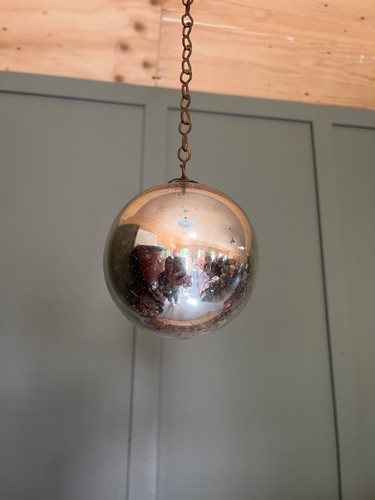 Antique witches ball silver - antique,