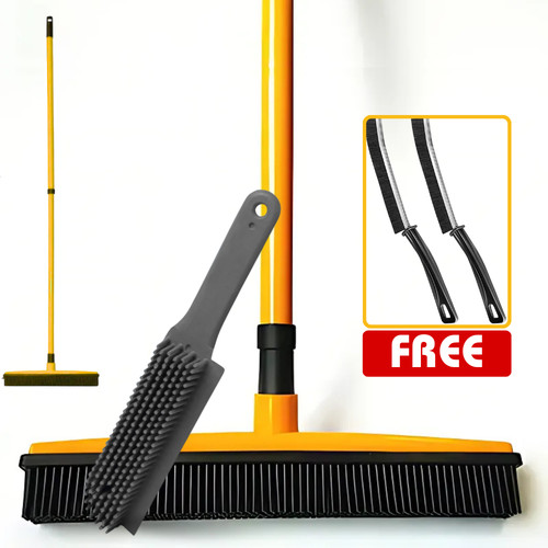 Rubber broom pet hair remover - broom,