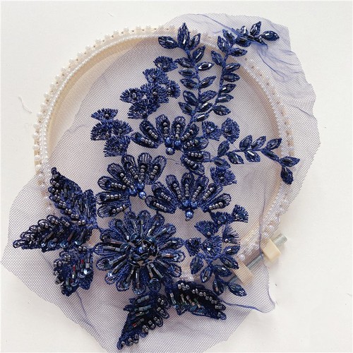 Beaded floral applique - beaded,