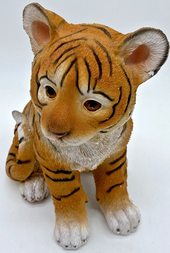 Playful tiger cub sitting - tiger,