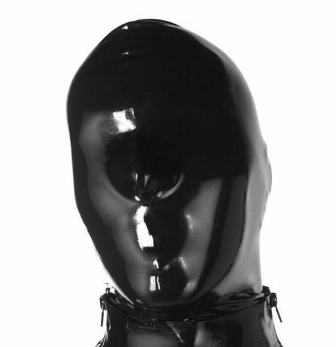 Black latex rubber gummi hood - latex,