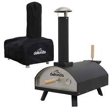Wood-Fired Pizza Oven 14" 350 - 380°C, Portable, Cover - Black/Stainless Steel