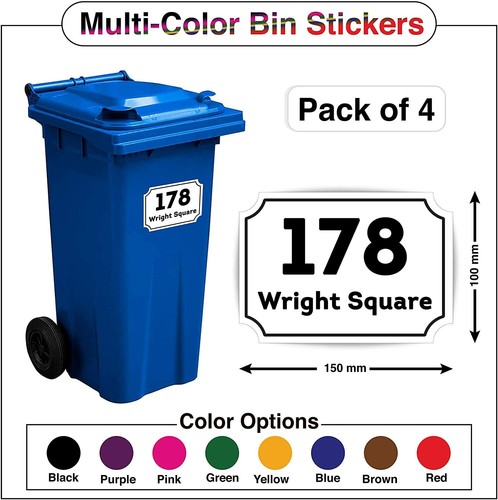 Wheelie bin numbers custom - 4,
