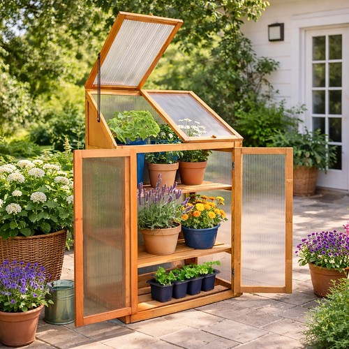 Garden wooden greenhouse - garden,