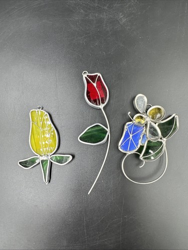 Vintage stained glass sun - glass,