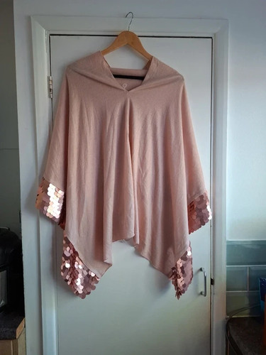 Mitzy sequin hem poncho - , new