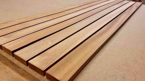 Iroko timber boat - deck, slats
