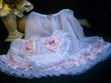 SISSY WHITE NYLON 2 PC SET