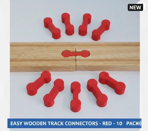10x red wooden train track - red,