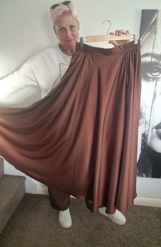 Brown maxi skirt womens - brown,