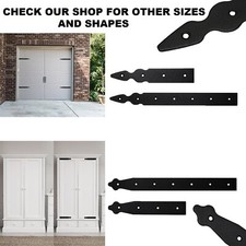 Black Dummy Hinge Head Fake Vintage False Strap Steel Hinge Fronts Door 2pcs NEW