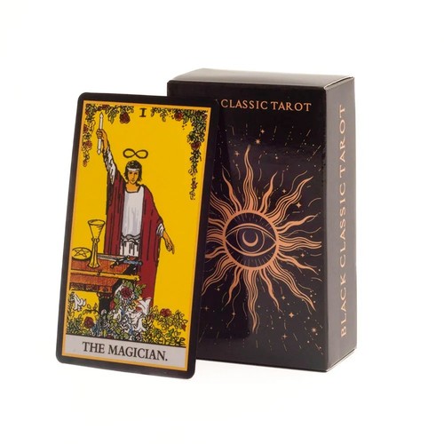 78pcs black tarot - black, card