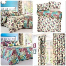 Duvet Cover Bedding Collection Marinelli Floral Patchwork Dreams & Drapes Teal