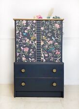 Upcycled Decoupaged And Painted Vintage Drinks Cabinet / Cupboard / Tallboy