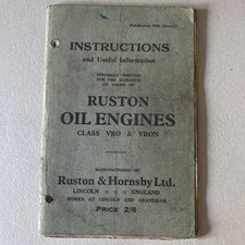 Ruston Oil Engine Instructions