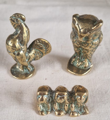 Bundle brass items owl - x, 3