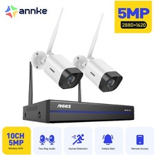 ANNKE 5MP WiFi CCTV Camera System Two-Way Audio 10CH IP NVR Wireless Security 