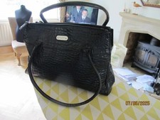 Sienna De Luca black leather handbag - 15" W x 11" H x 5" D