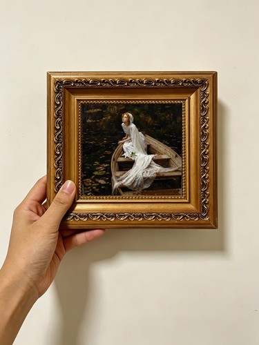 Woman wooden boat - boat, art