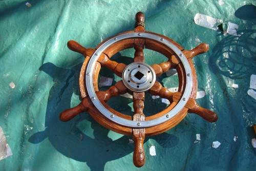 Vintage boat steering wheel - vintage,
