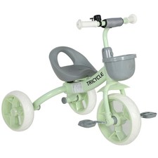 Toddler Tricycle with Front Basket for Ages 2-5 Years Boys and Girls, Green