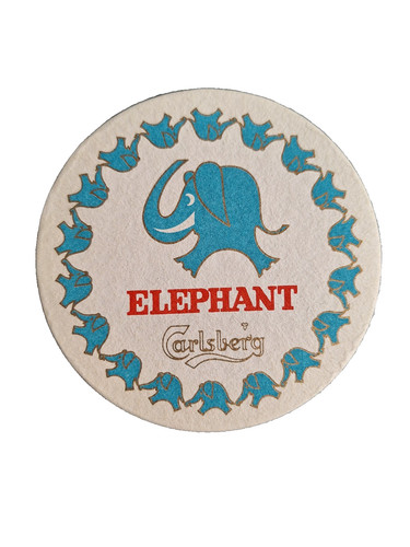 Carlsberg elephant beer mat - carlsberg,