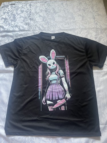 Mens shirt black with bunny - mens,