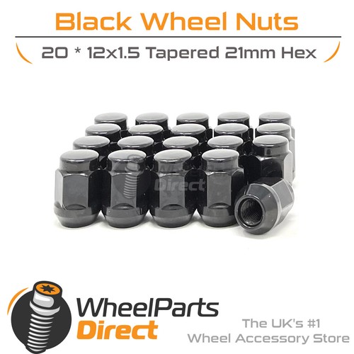 Wheel nuts 12x1 - 12x1.5, black