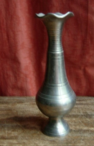 Small pewter bud vase 16cms
